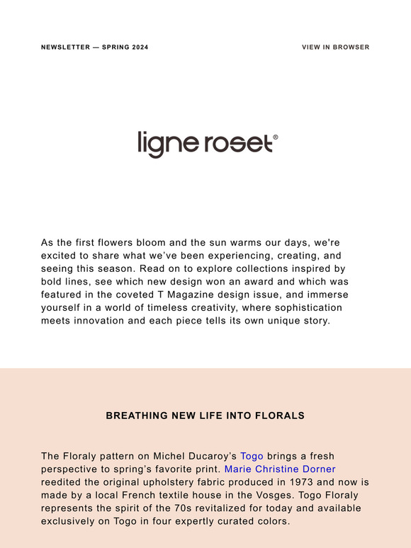 Ligne Roset Spring Newsletter