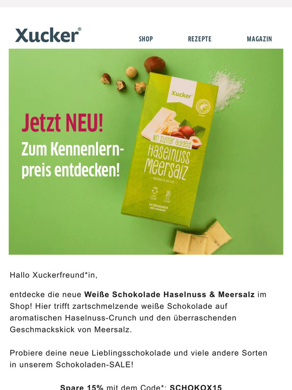 NEU! Weiße Schokolade Haselnuss & Meersalz 🌰