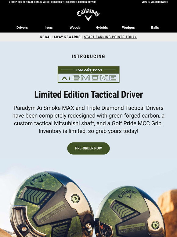 Tête De Driver Callaway Paradym 9° - Droitière, Titane, Neuve Avec Housse