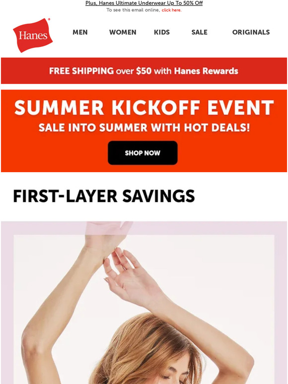 Hanes Email Newsletters Shop Sales, Discounts, and Coupon Codes