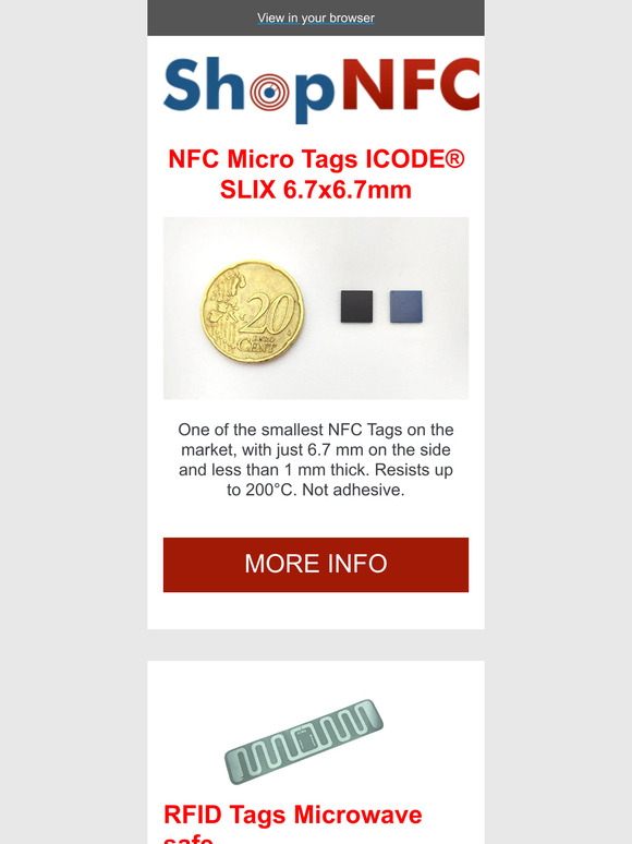 New NFC Micro Tags / 6.7mm only!