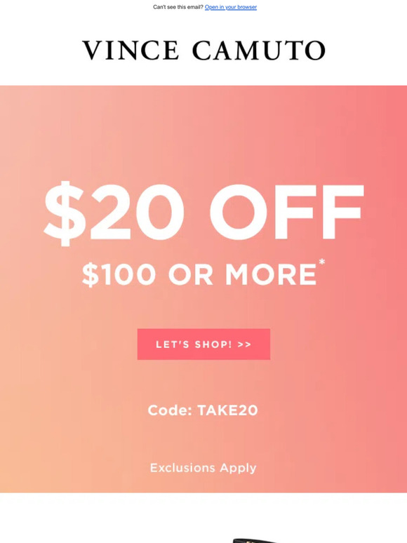 Score $20 OFF $100+