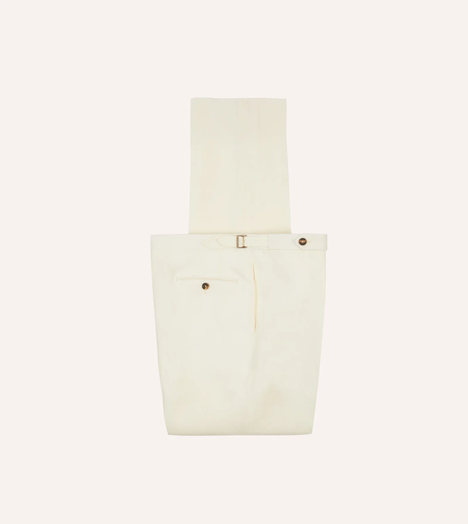 Image of Ecru Irish Linen Single Pleat Trouser