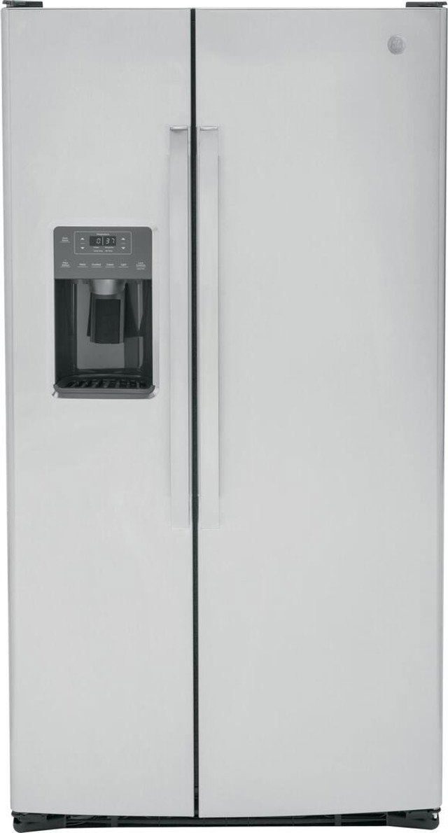 GE Appliance - 36-Inch 25.3 Cu. Ft. Side by Side Refrigerator - Fingerprint Resistant Stainless Steel