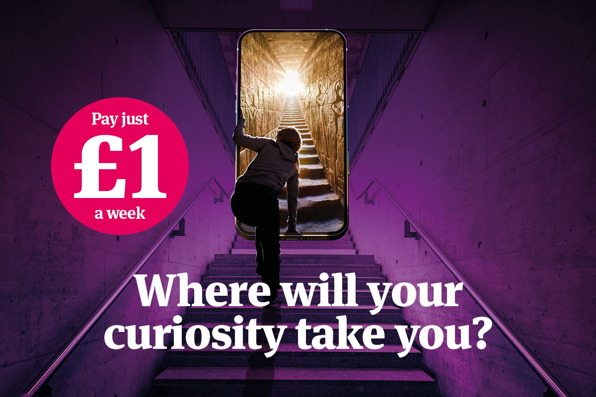 Where will your curiosity take you? Pay just £1 a week. Image links to offer.