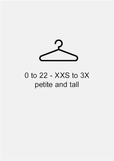 0 to 24 - XXS to 3X petite and tall
