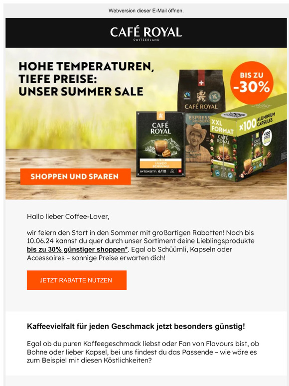 Bis zu 30% Rabatt auf unser Sortiment im Summer Sale!