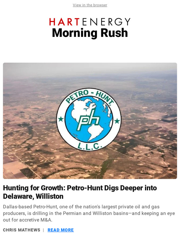 Hart Energy: Morning Rush: Petro-Hunt Digs Deeper into Delaware ...