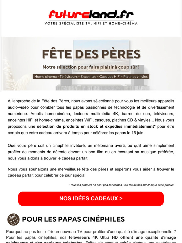Fête des pères : la sélection qui fait plaisir !