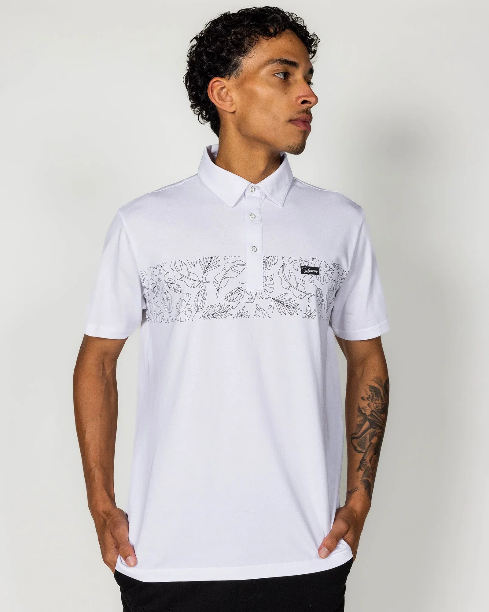 Image of Floral Premium Polo - White