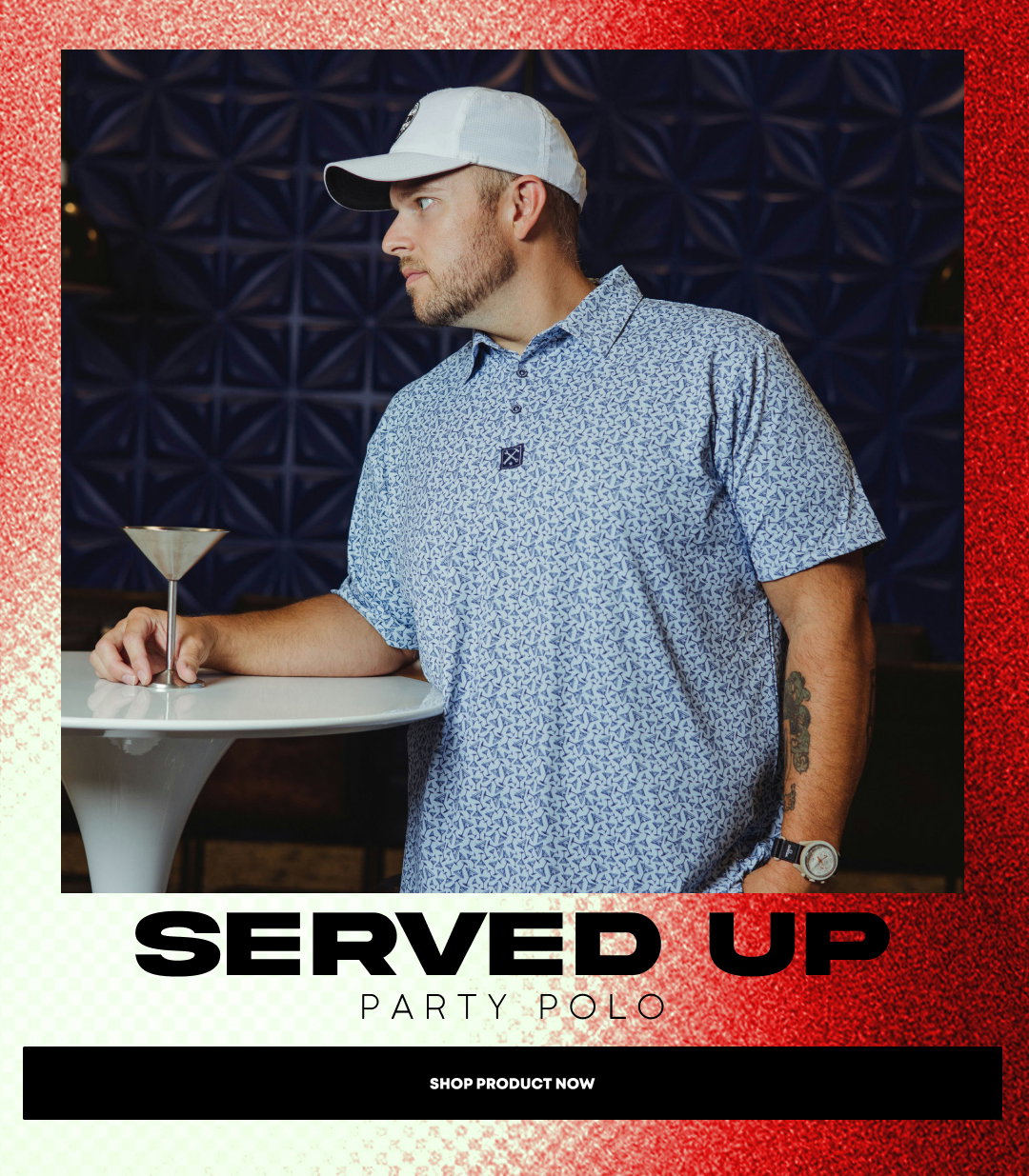 SERVED UP PARTY POLO