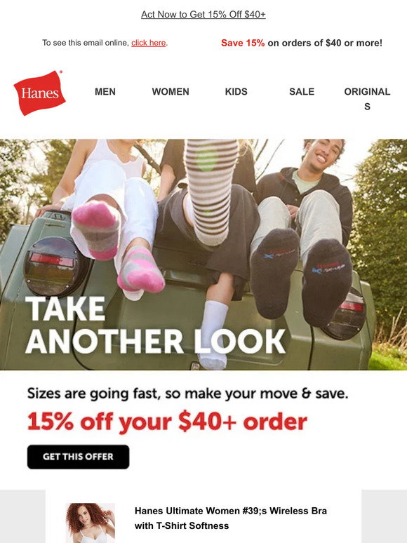Hanes Email Newsletters: Shop Sales, Discounts, and Coupon Codes