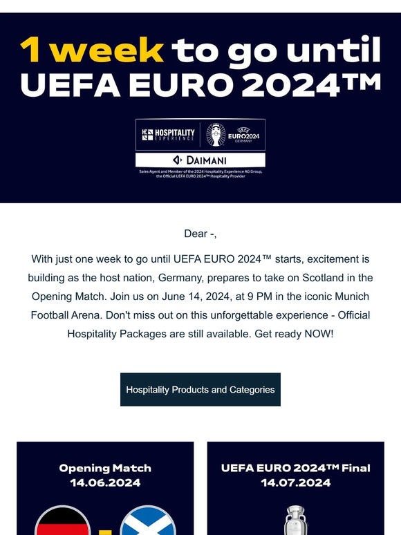 ⚽ 1 week to go until kick-off of UEFA EURO 2024™