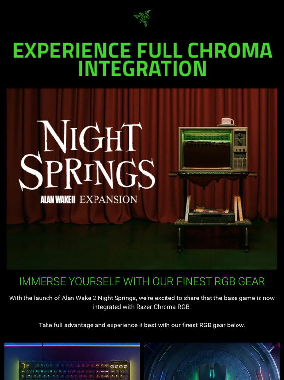 Razer: Experience Alan Wake 2 Night Springs with our finest RGB gear ...