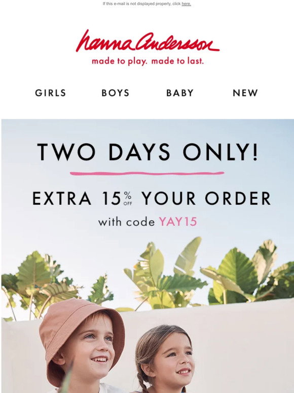 Hanna Andersson Email Newsletters: Shop Sales, Discounts, and Coupon Codes