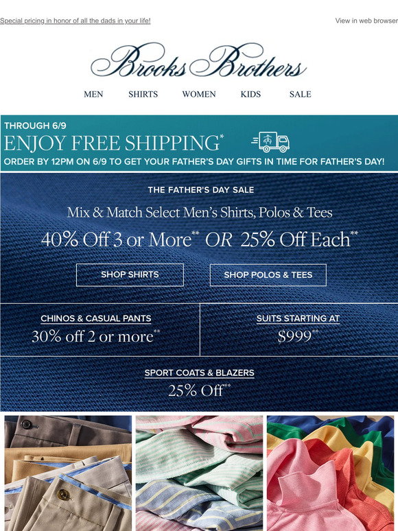 Brooks Brothers: Our Father's Day Sale is here! | Milled