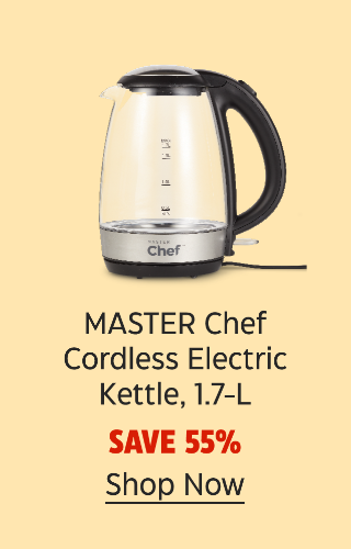 MASTER Chef Cordless Electric Kettle, 1.7-L. Save 55%