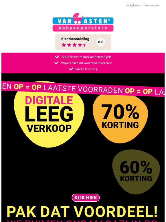 DIGITALE LEEGVERKOOP - Laatste Voorraden OP=OP