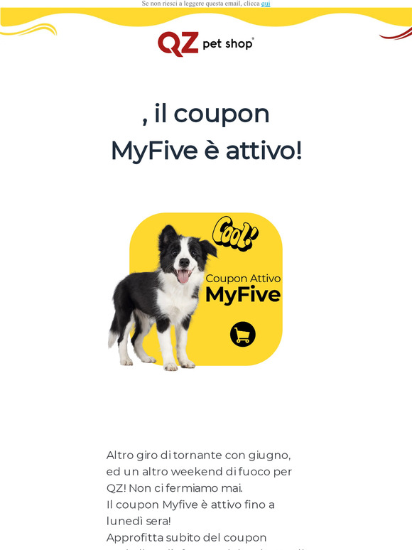 MyFive Attivo sul tuo account QZ! Risparmia subito!