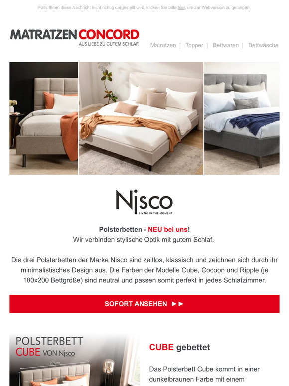 Polsterbetten – NEU bei Matratzen Concord