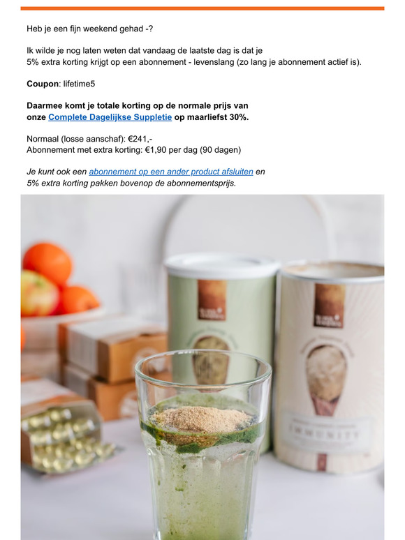 Laatste dag Coupon levenslange korting (totaal 30%)