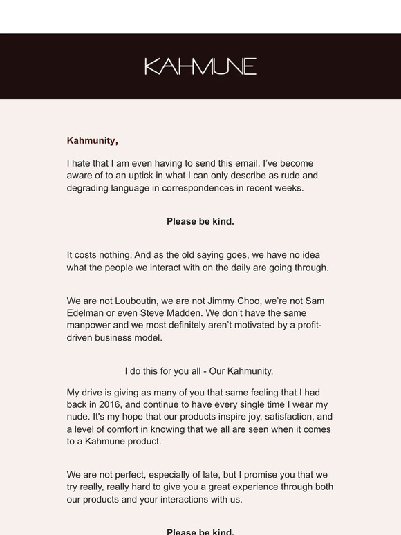 Be Kind, Kahmunity