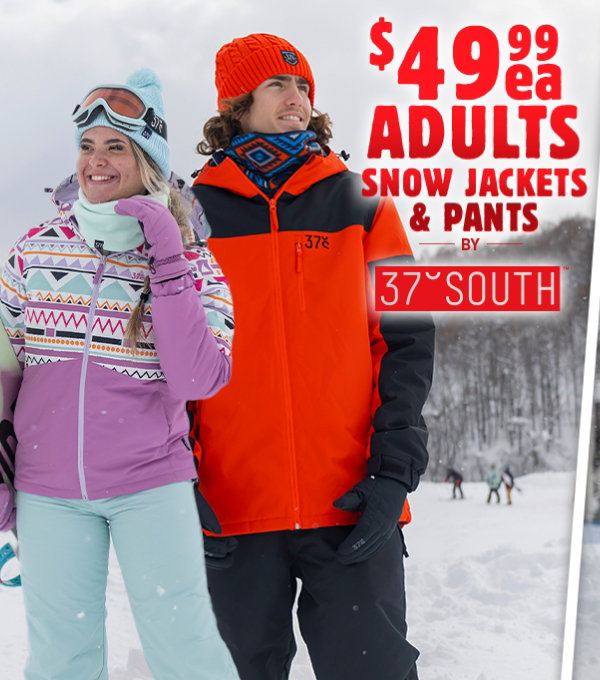 $49.99 Adults Snow Jackets & Pants