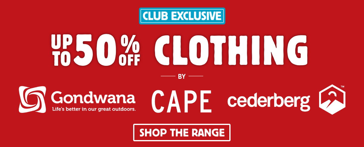 Up to 50% off clothing by Gondwana, Cape, Cederberg