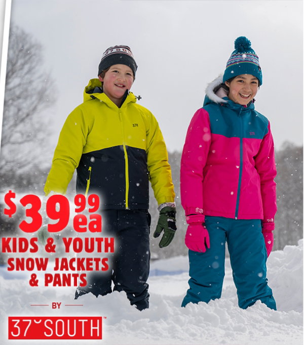 $39.99 Kids & Youth Snow Jackets & Pants by 36 Degrees South
