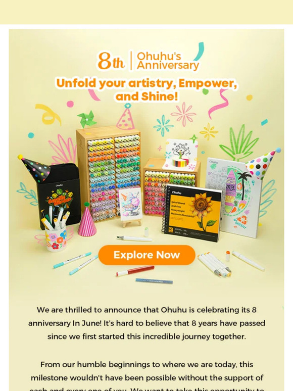 💥 Cheers to Ohuhu, Enjoy 25% Off Anniversary Sale!