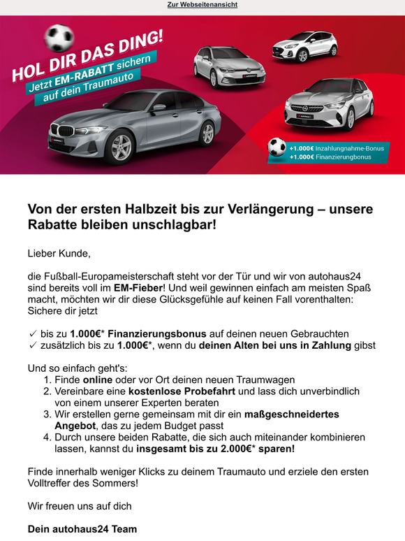 Bei uns gewinnst du immer! Jetzt bis zu 2.000€* sparen