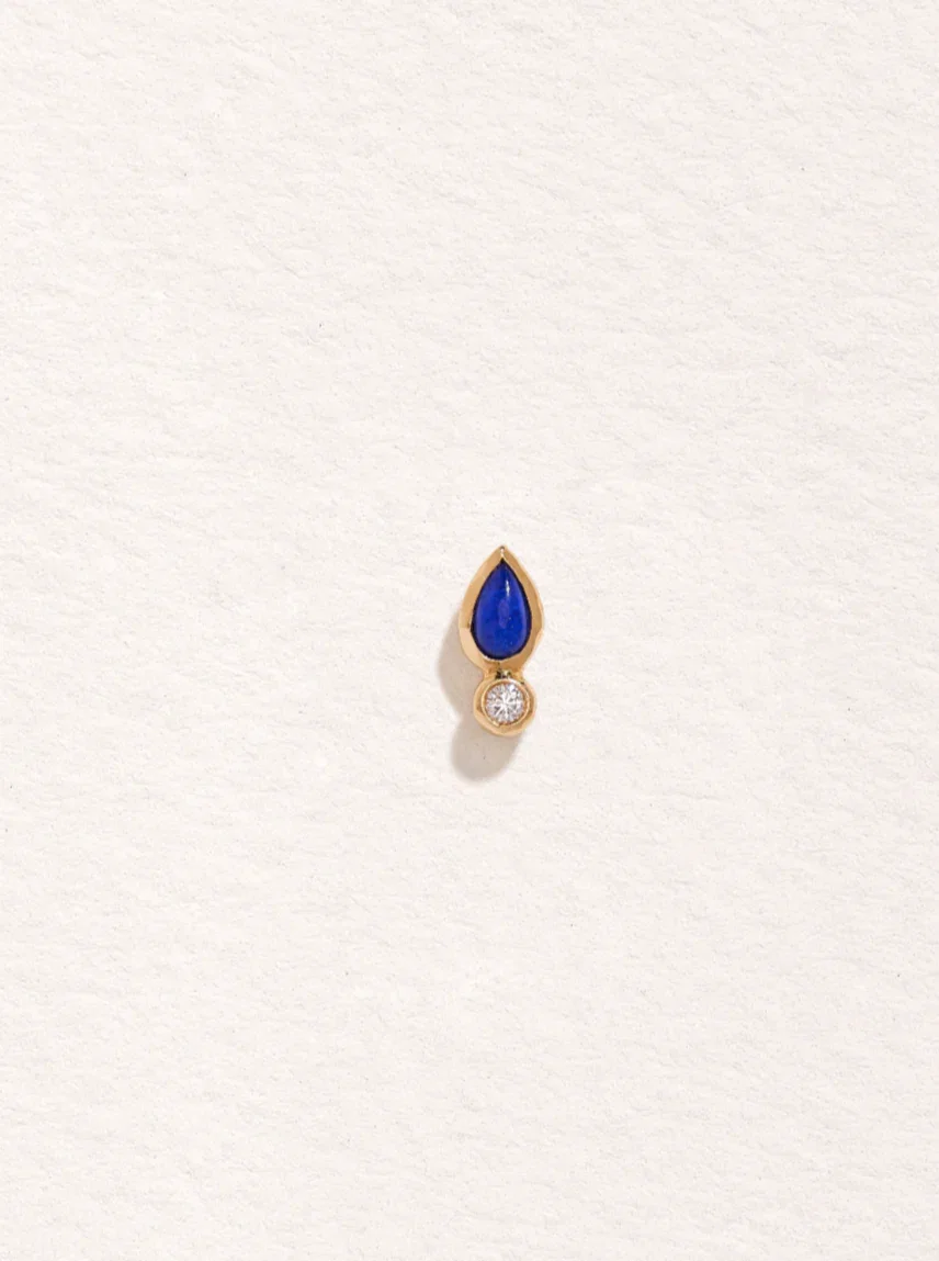 Image of Bezel Pear Stud