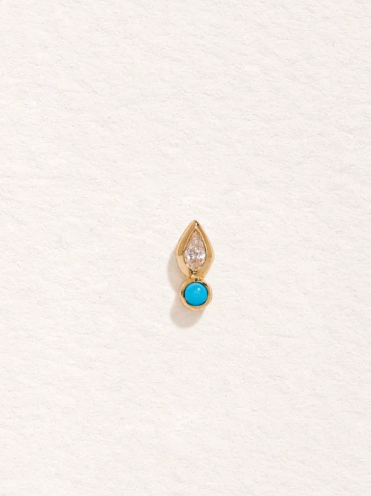 Image of Bezel Pear Stud