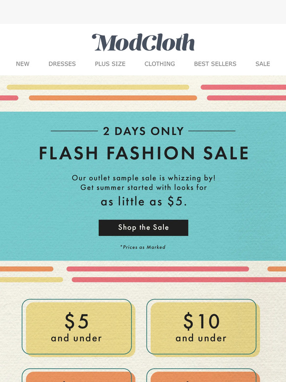 Modcloth Email Newsletters Shop Sales, Discounts, and Coupon Codes