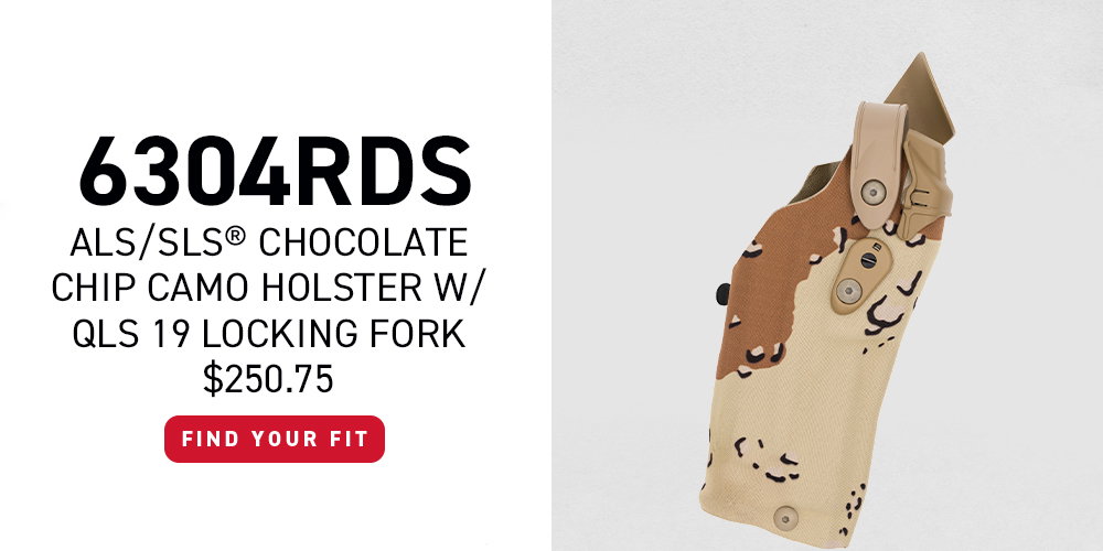 6304RDS ALS/SLS Chocolate Chip Camo Holster w/ QLS 19 Locking Fork - Find Your Fit