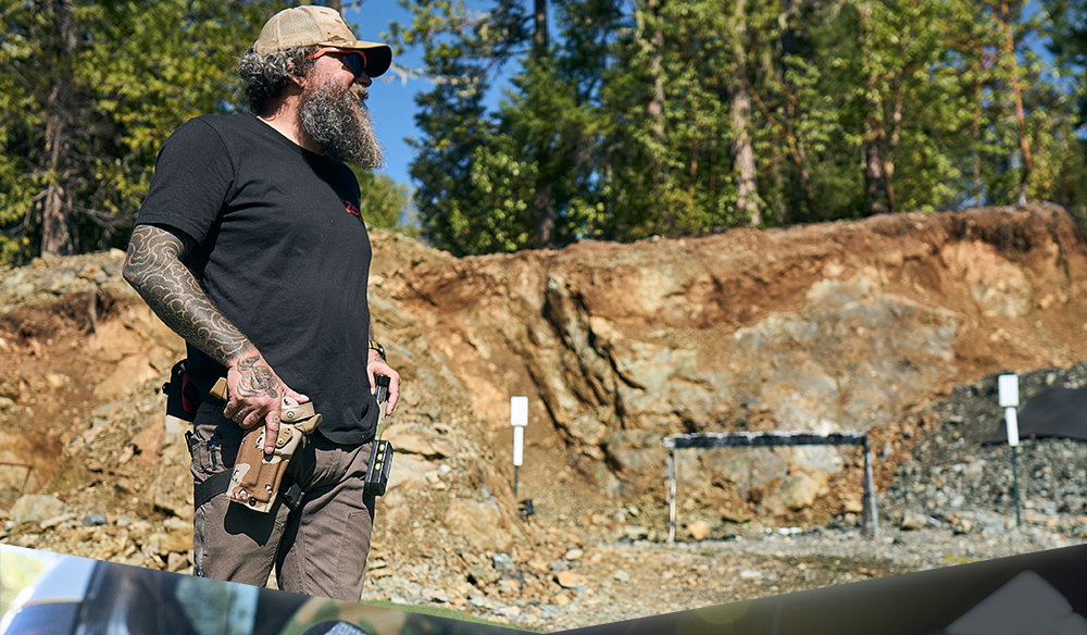 Man at range with Chocolate Chip Camo Limited Edition