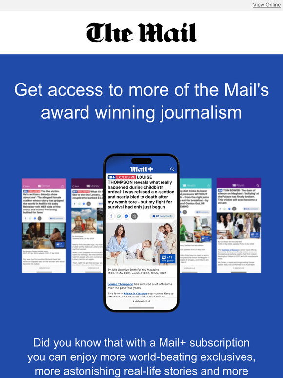 Daily Mail Experiences: Unlock more of the Mail's journalism | Milled