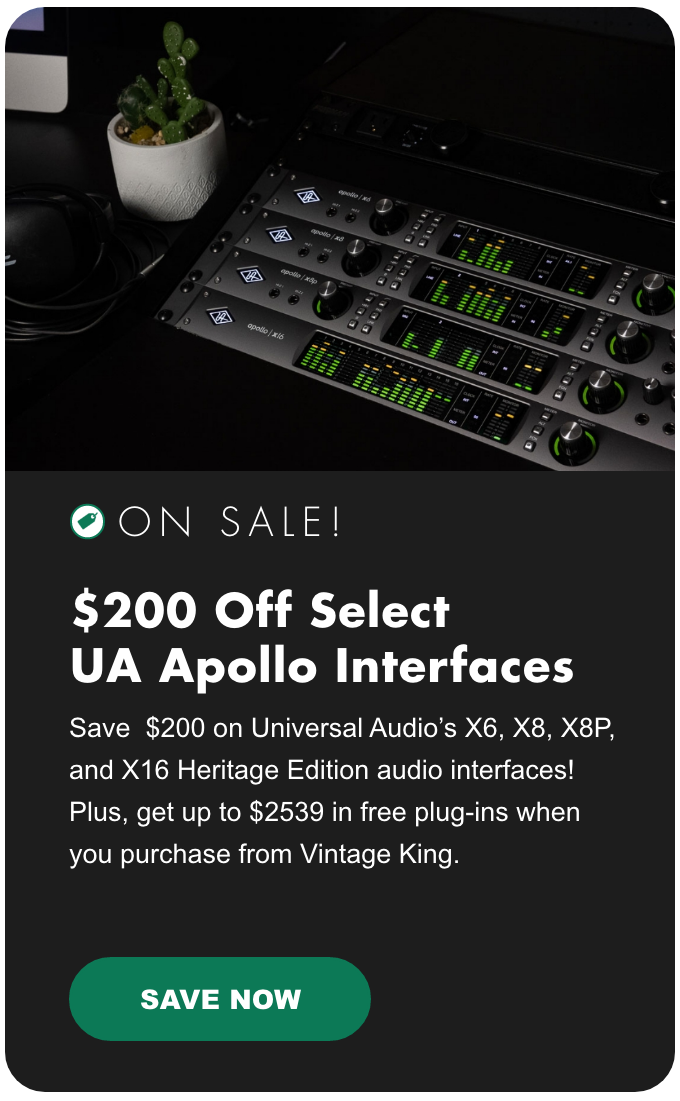 On Sale! $200 Off Select UA Apollo Interfaces