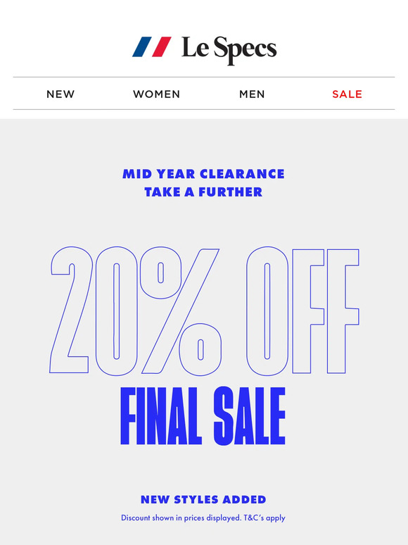 EXTRA 20% OFF SALE 🤑 Mid-Year Clearance