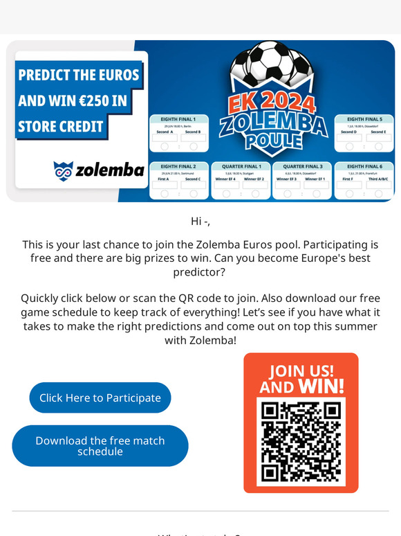 Last chance to win 250 euros in store credit!