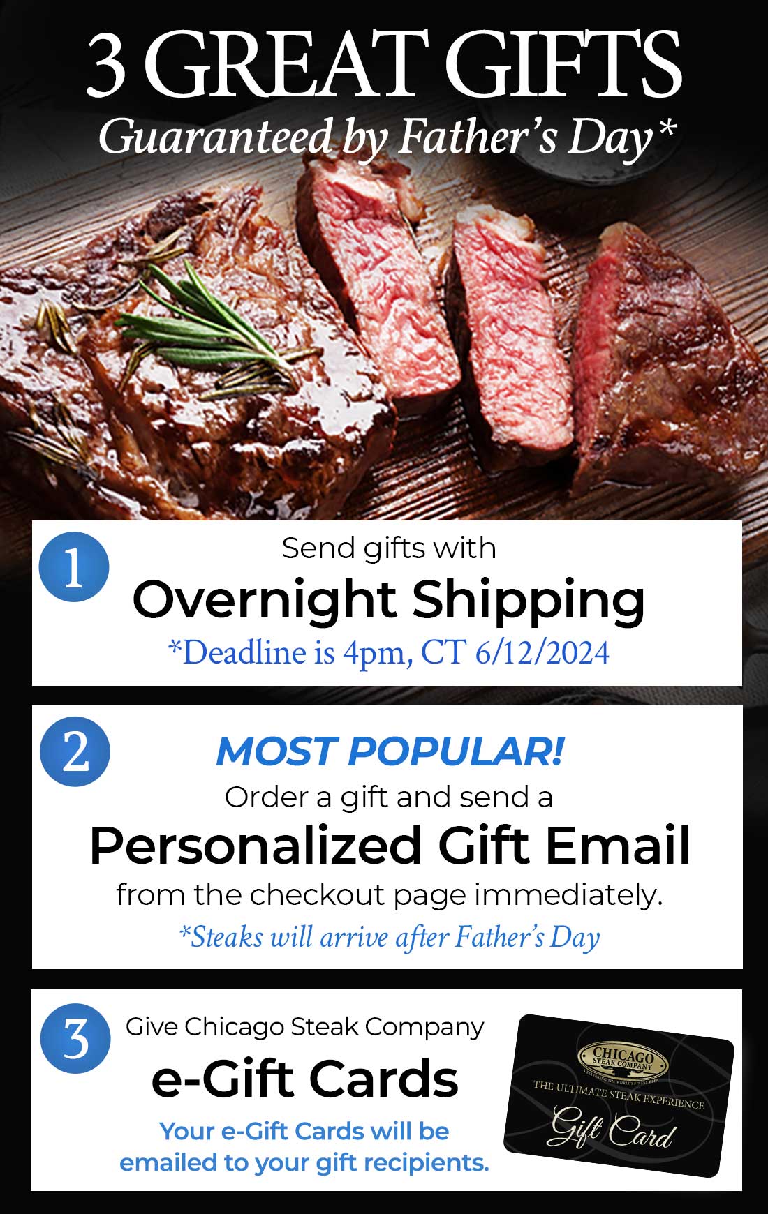 3 Great Gifts for Father's Day -Overnight Shipping still available
