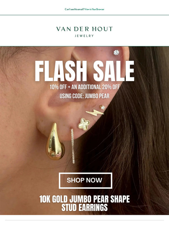 🚨Flash Sale Alert: Get your 10K Gold Jumbo Pear Earrings