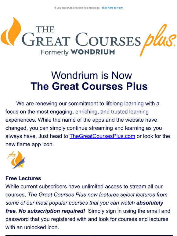 Wondrium The Great Courses Plus is Here! Milled
