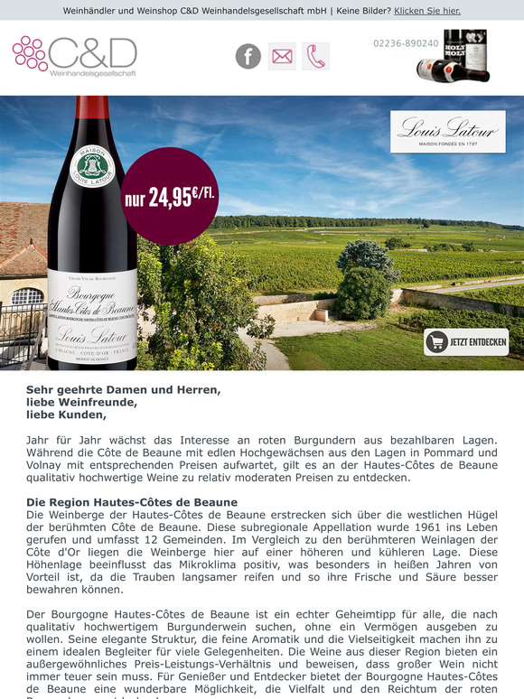 2020er Bourgogne Hautes-Côtes de Beaune - Louis Latour