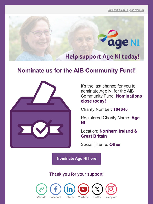 Nominate Age NI today!
