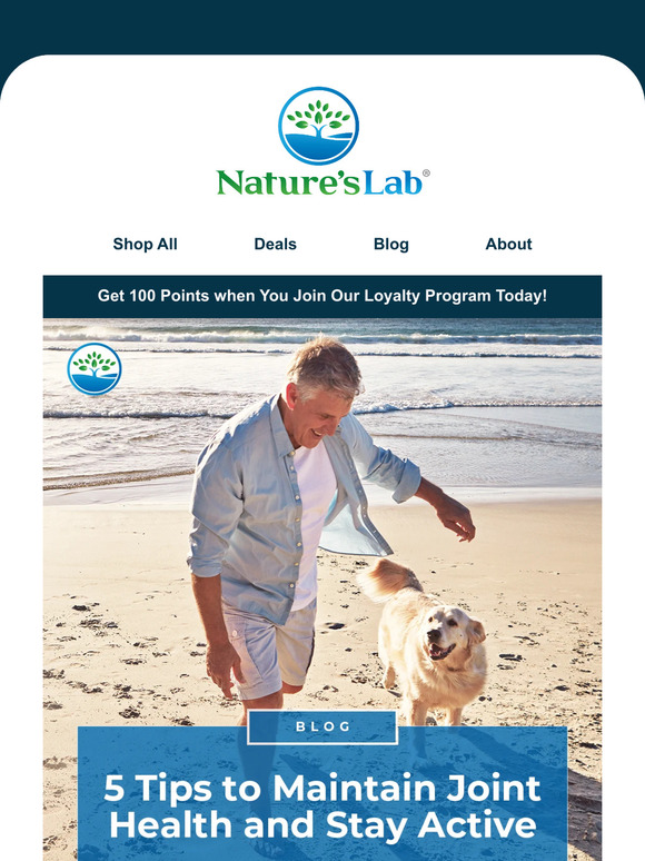 Stay active with healthy joints and 25% off our joint health supplements