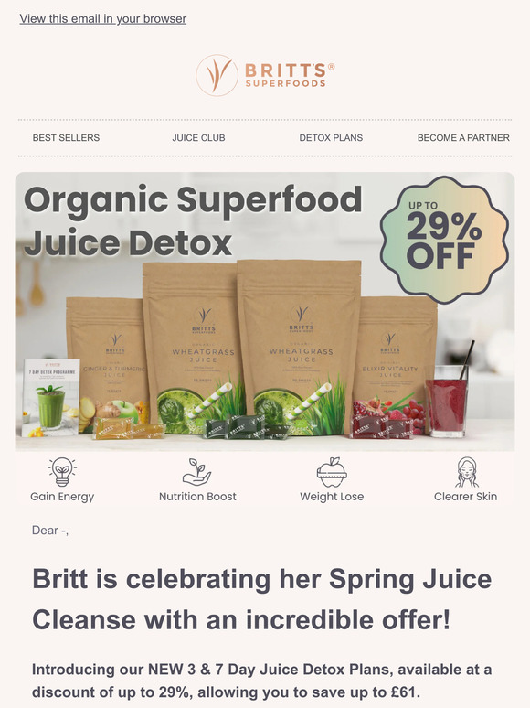 NEW Organic Superfood Juice Detox Plan