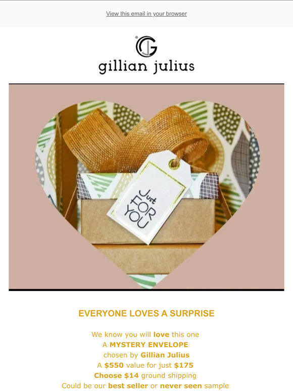 GILLIAN JULIUS MYSTERY PACKAGE 2 PIECES $175 + $14 SHIPPING . $550 VALUE