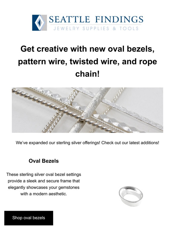 Check out our new pattern wire, oval bezels and chain!