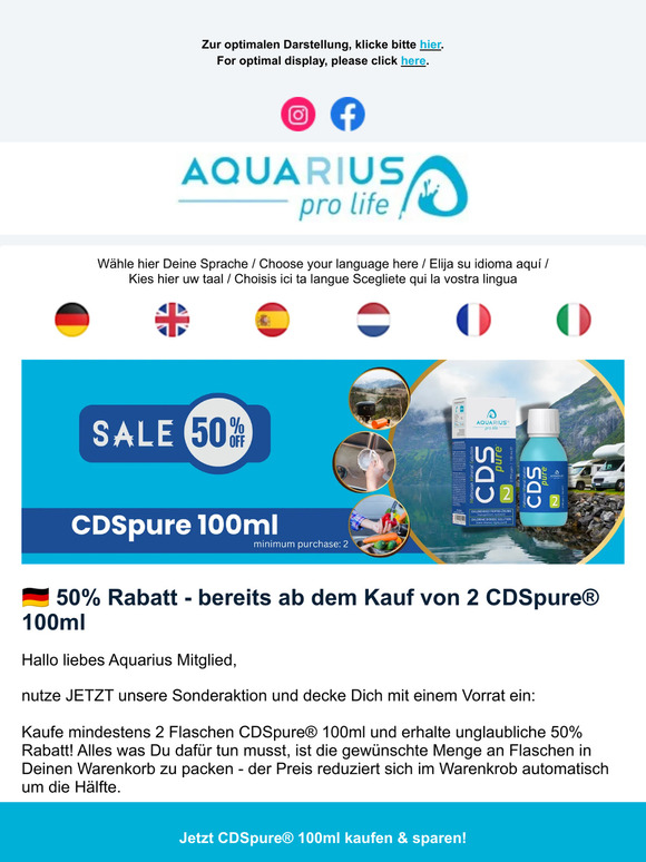 💙 50% CDSpure 100ml SALE | Chlordioxid | Chlorine dioxide